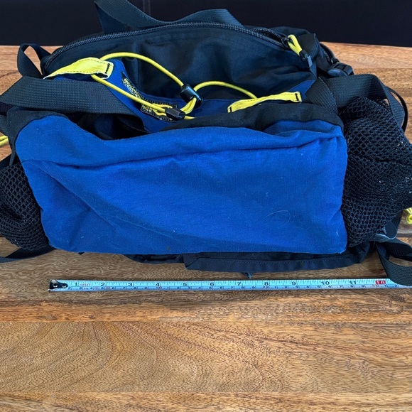 Men's Black and Blue Backpack with Yellow Accents - Picture 11 of 12